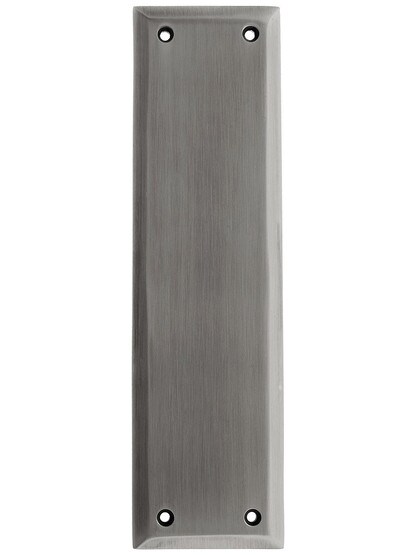 New York Push Plate In Antique Pewter.